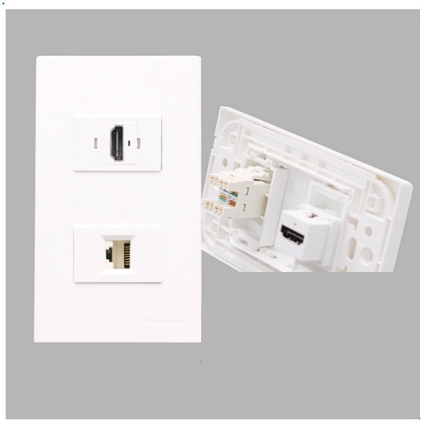 Bộ Wallplate 2 cổng âm tường HDMI-LAN