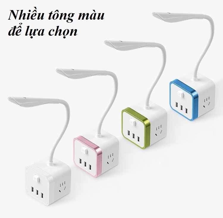 Ổ cắm đa năng hình khối Rubik Tích Hợp Đèn Ngủ Và Ổ Cắm USB