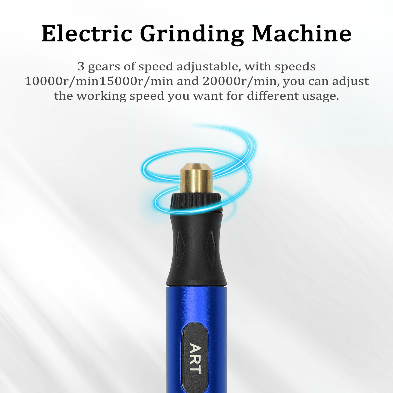 Compact Electric Grinding Pen Nail Art Polishing Machine Metal Lettering Carving Engraving Grinding Device USB Rechargeable 3 Gears of Speeds Adjustable