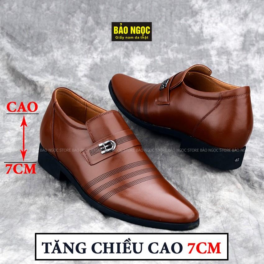 Giày tăng chiều cao nam 7cmĐẾ KHÂU CỰC CHẮC CHẮN Giày lười nam tăng chiều cao da bò thật BH nổ da 12 tháng Mã TC5516