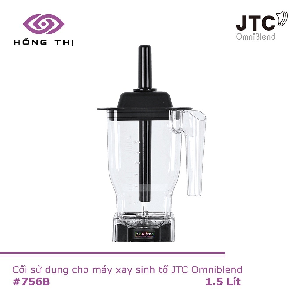 Cối Xay Sinh Tố Công Nghiệp JTC Omniblend (Cối đáy ôm + Nắp + Lưỡi Dao + Que Khuấy) - Hàng Nhập Khẩu
