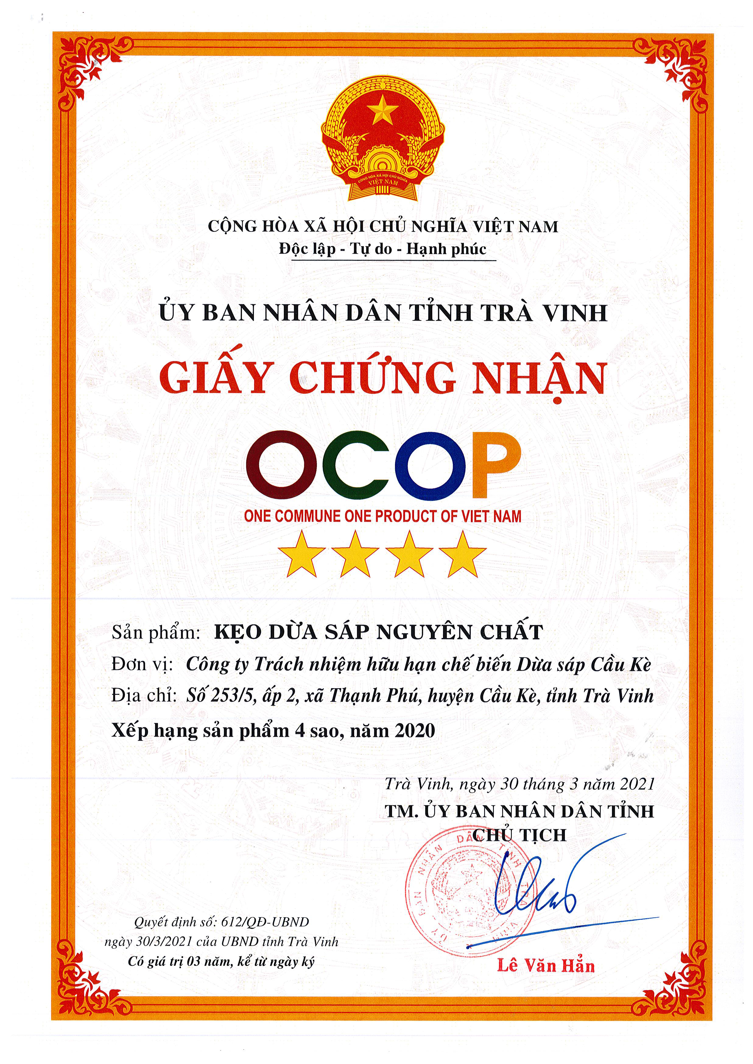 Vàng Trắng Trà Vinh - Tinh Hoa - Tử Tế - Tiết Kiệm - Dừa sáp Trà Vinh VICOSAP
