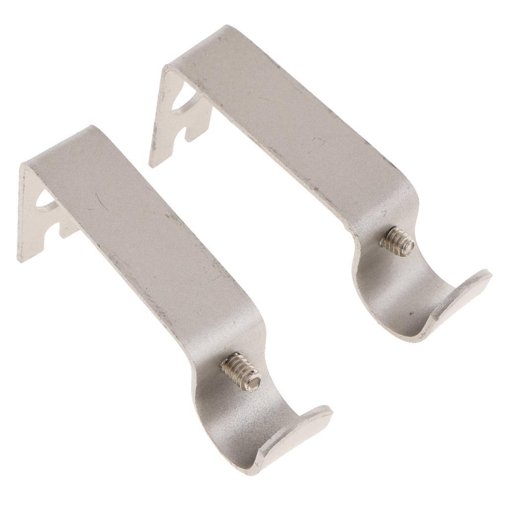 4 Pieces Iron Practical Curtain Pole Bracket Curtain Rod Bracket -Adjustable