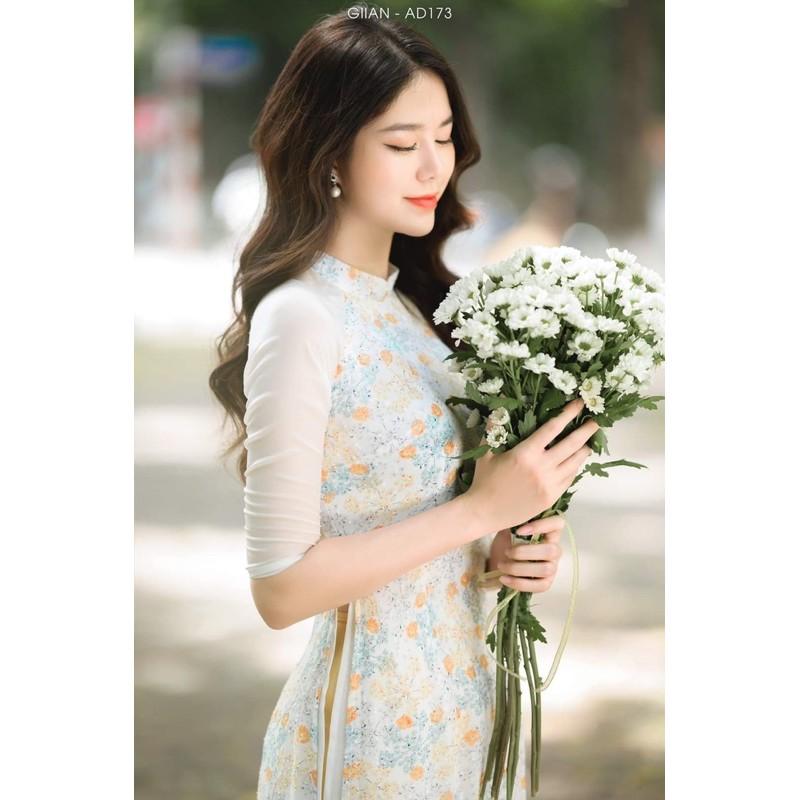 Áo dài hoa tay phối 4 tà siêu sang