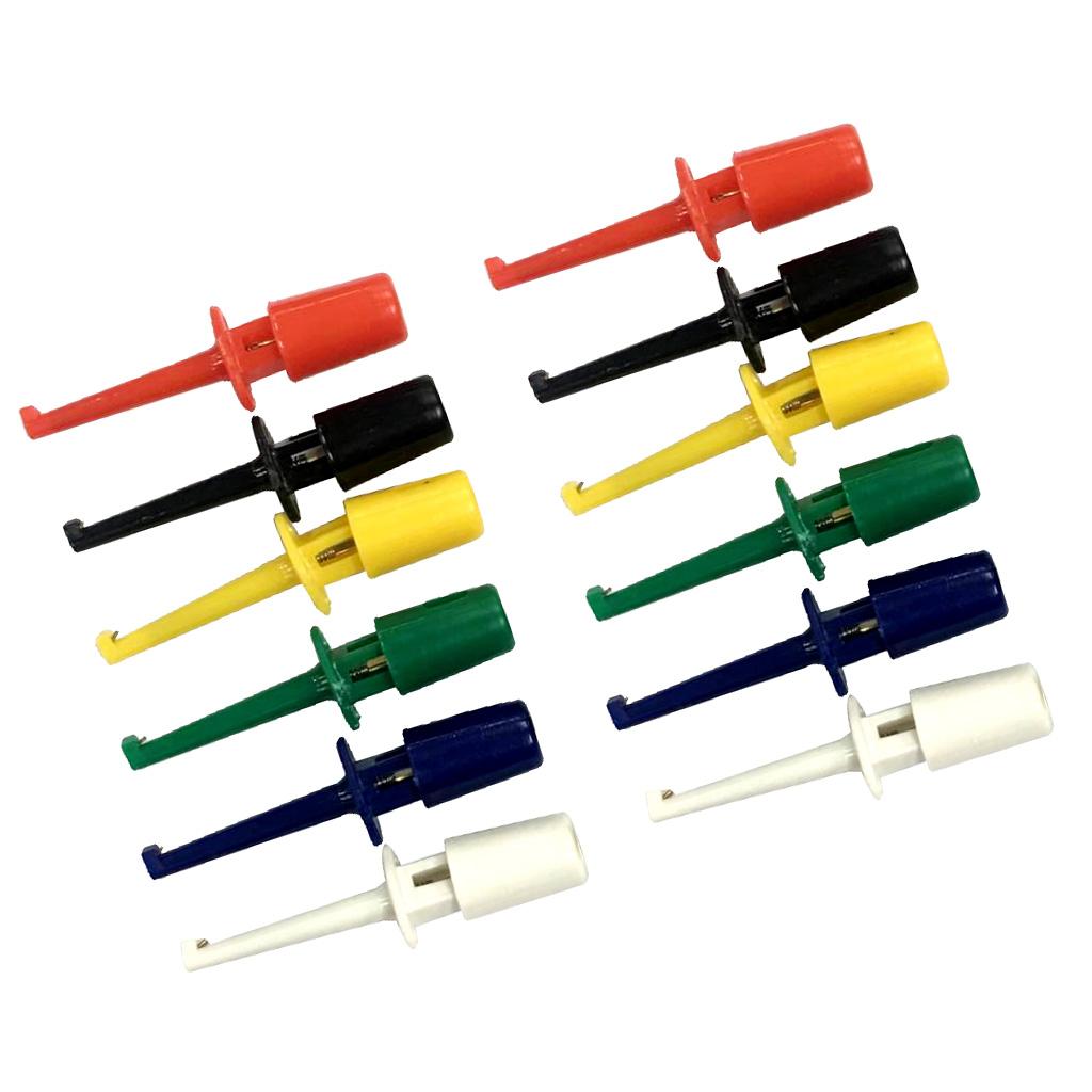 12P 6 màu Thử Móc Kẹp SMD SMART TECH Grabbers Thử Nghiệm Tàu Thăm Dò cho Ống Người Thử Nghiệm