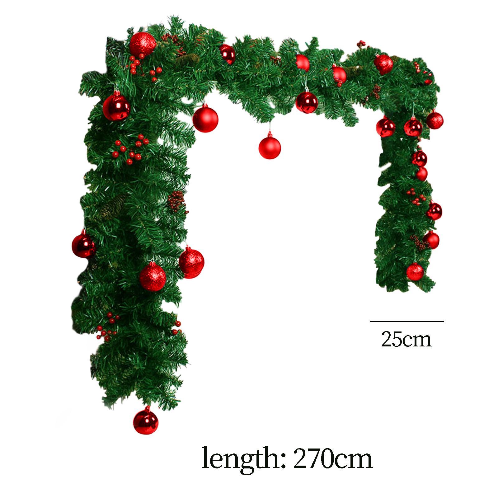 Christmas Garland Christmas Wreath Housewarming with Ball Ornaments Greenery Xmas Garland Holiday Garland for Balcony Outdoor