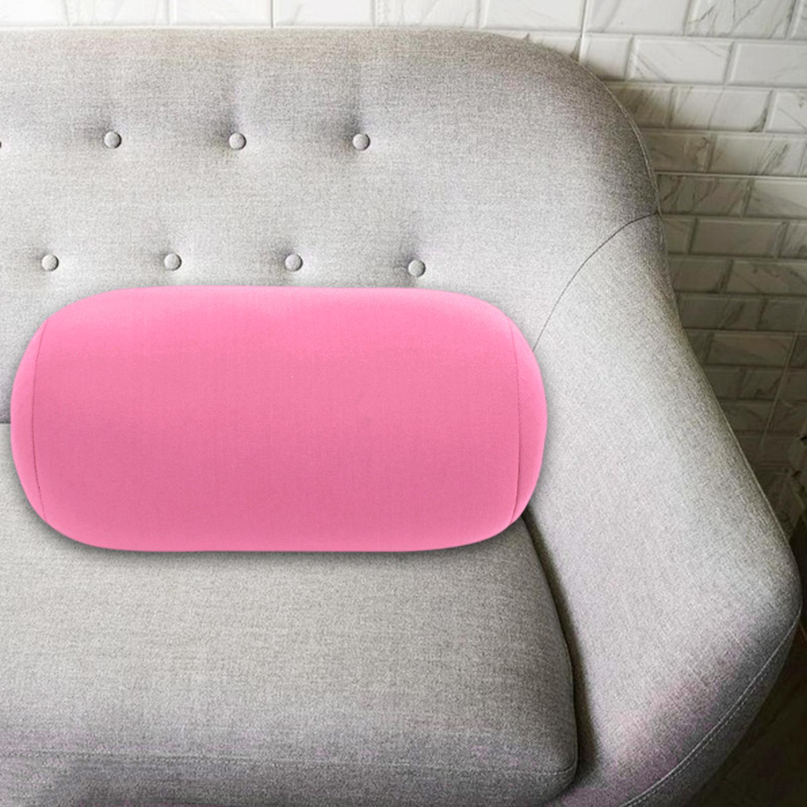 Microbead Back Cushion Throw Pillow Sleep Neck Office Travel Support Pink