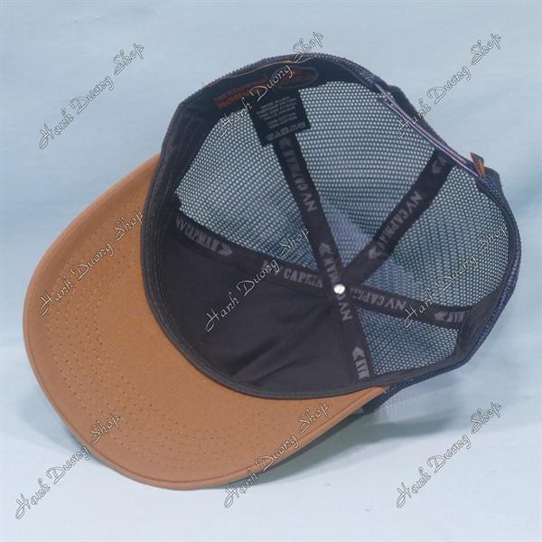 Nón kết lưới in dẻo chữ Cap Man Original phía trước là vải nhung, kết nhung vòng đầu 55-58cm phía trong có may tem - Xanh đen &amp; kaki