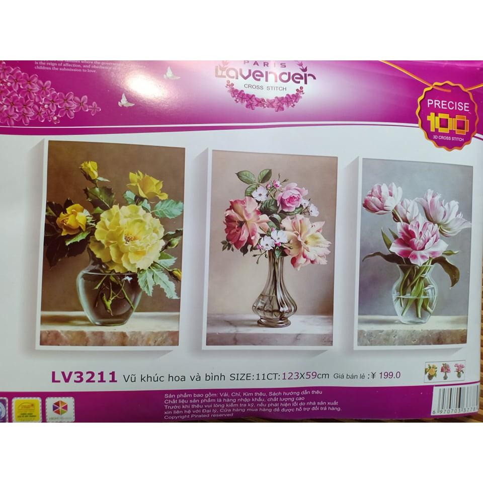 Tranh thêu chữ thập Vũ Khúc Hoa I 123x59cm I LV3211