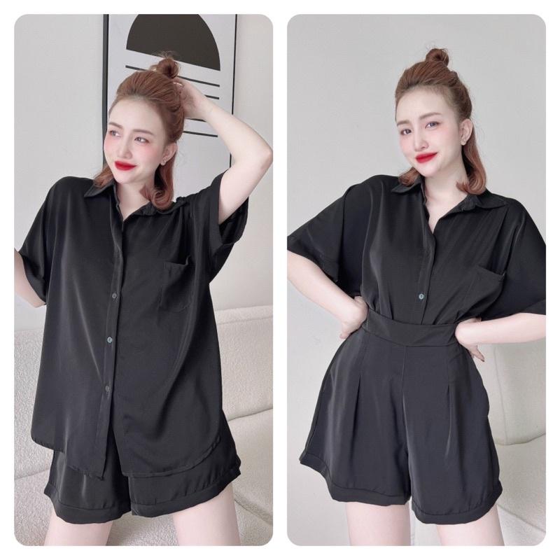 trucmy2205 - Đồ Ngủ Nữ, Đồ Bộ Mặc Nhà Nữ, Set Sơ Mi Lụa, freesize 40-70kg, tuỳ chiều cao - HÌNH CHỤP THẬT