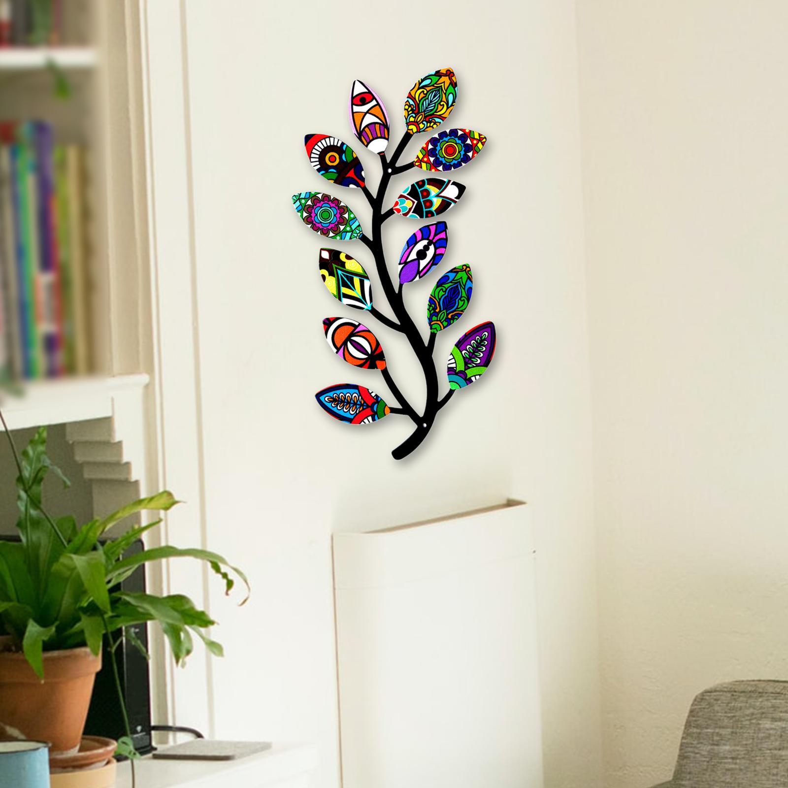 Metal Tree Branch Wall Art Decor, Wall Sculpture for Home Living Room Patio