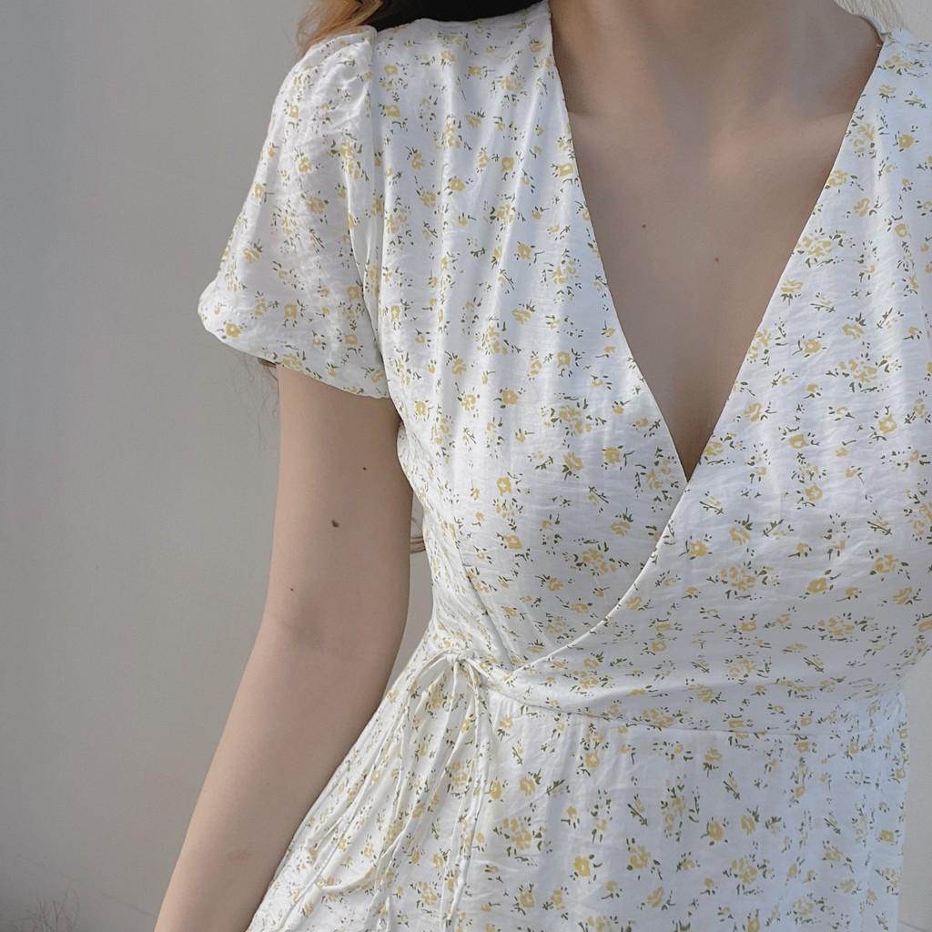 LOLITA DRESS - ĐẦM HOA CHỮ A CỔ V CỘT EO - ĐẦM HOA PHONG CÁCH HÀN QUỐC XINH XẮN - MÈO IN DA HOUSE