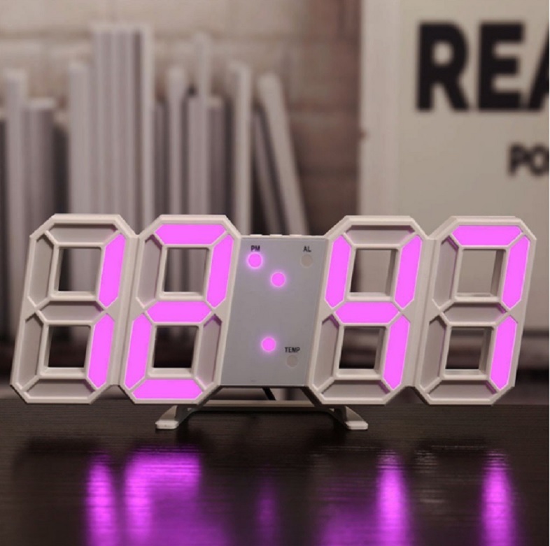 Đồng hồ LED treo tường, để bàn 3D phong cách Hàn Quốc