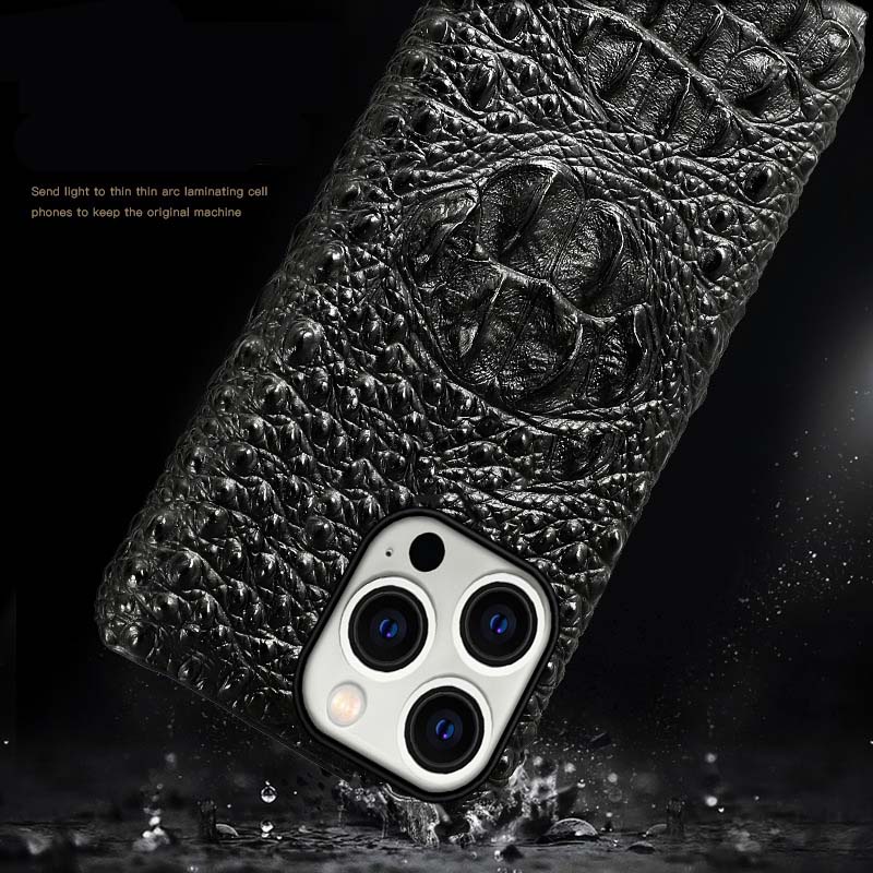Ốp lưng da cho iPhone 14 pro max vân gù cá sấu sang trọng