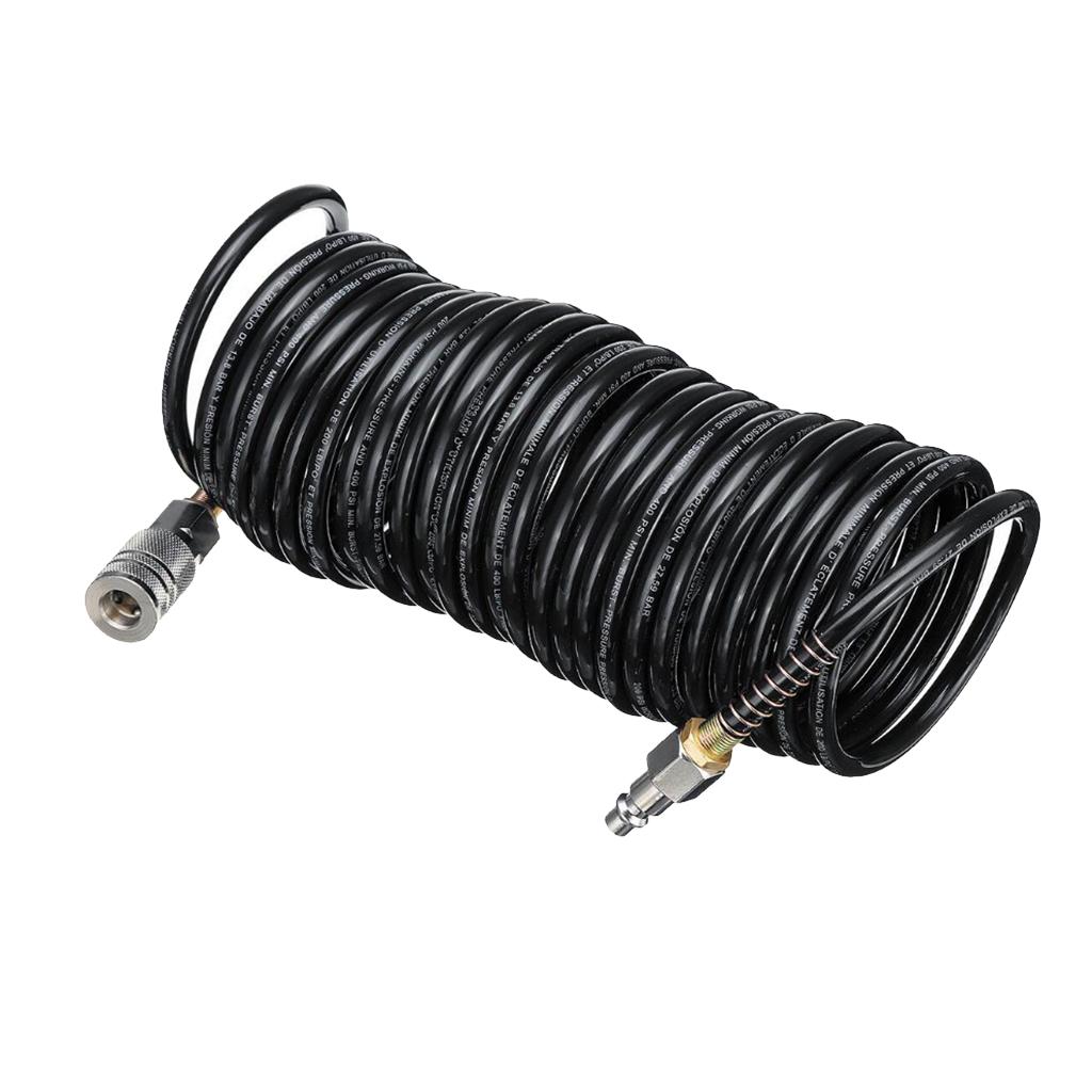 1/4 PE Khí Nén Ống Không Giật Ống Cuộn Dây Với Khớp Nối Nhanh Phụ Kiện