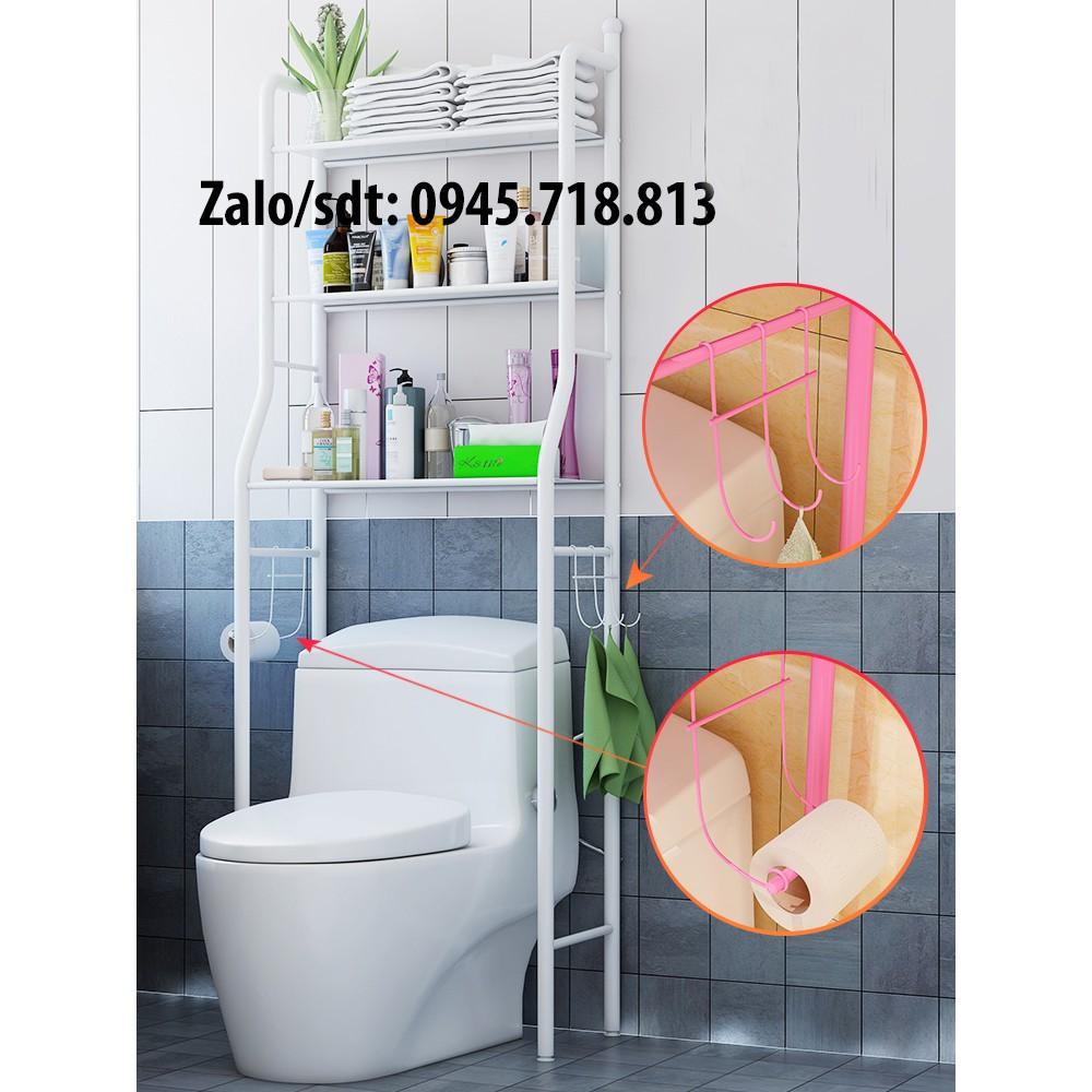 Kệ Toilet 3 Tầng Kệ Nhà Vệ Sinh Nhà Tắm Để Đồ Trên Bồn Cầu Màu Trắng