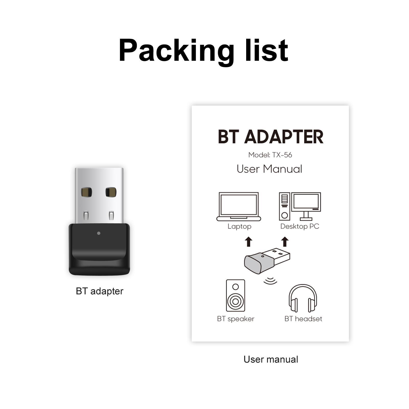 USB Bluetooth 5.0 Adapter  Receiver ,Long Range Wireless 2-In-1