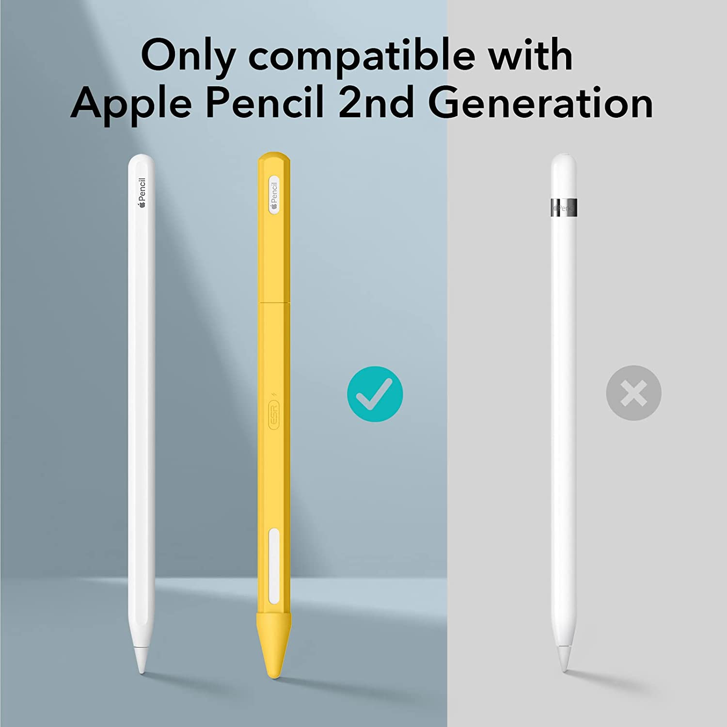 Bao Case Vỏ ESR Pencil Cover Silicone Siêu Mỏng Bảo Vệ cho Apple Pencil 2 - Hàng Chính Hãng