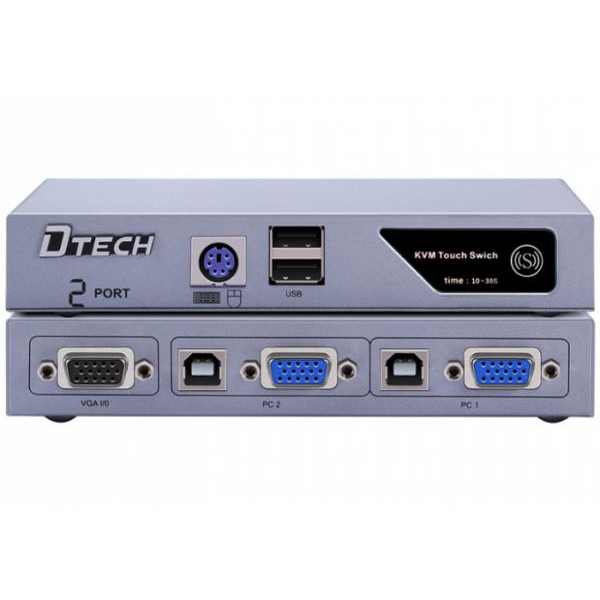 BỘ CHUYỂN NHIỀU CPU XÀI CHUNG 1 MÀN HÌNH DATA VGA KVM DTECH 500MHZ 2 CPU DT 8021 , 4 CPU DT 8041-hàng chính hãng