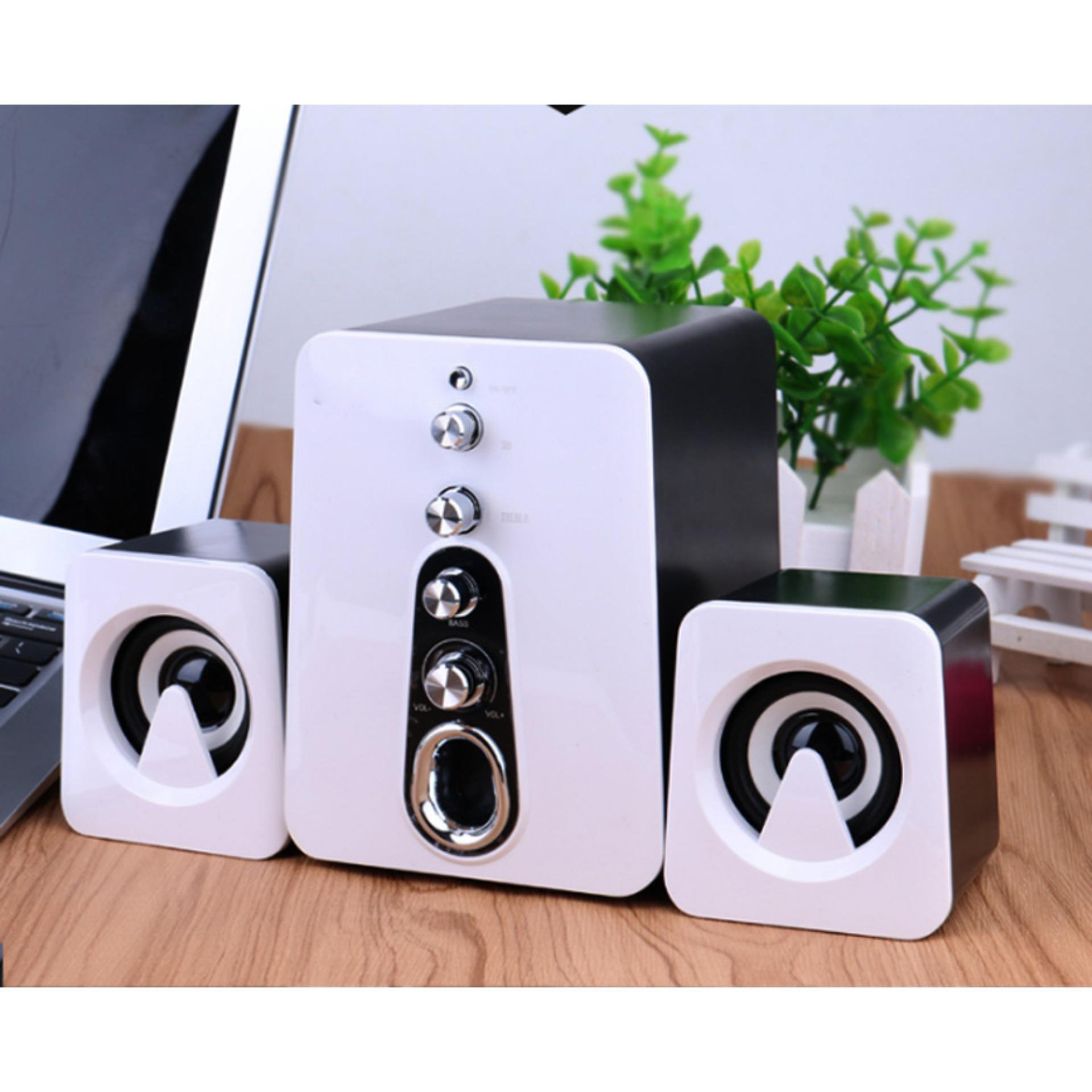 Bộ 3 Loa Máy Tính 2.1 Âm Thanh 3D HC-807-1+Tặng Tai Nghe Bluetooth Nhét Tai (Màu Ngẫu Nhiên)