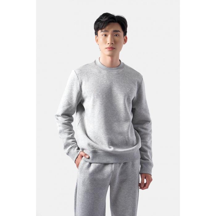 ÁO NỈ SWEATER NAM TAY DÀI THÊU LOGO FORM REGULAR - 10F22SWE001 | LASTORE MENSWEAR