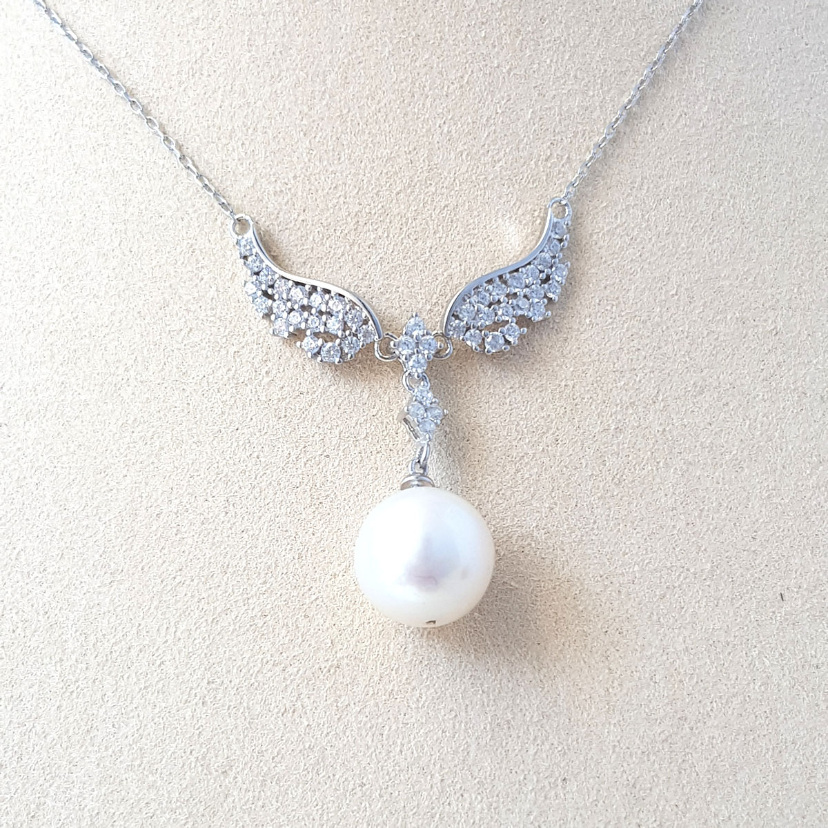 Dây Chuyền Mặt Ngọc Trai Cao Cấp - Đôi Cánh Thiên Thần- Trang Sức Cô Tấm - ANGEL WINGS PEARL - Bạc S925 Nạm Zirco - COTAM0506 + Tặng Kèm Phụ Kiện Bảo Dưỡng