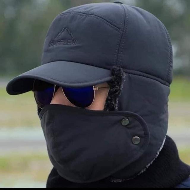 MŨ LÔNG KÈM KHẨU TRANG Mũ SUPPLEX siêu ấm siêu hót