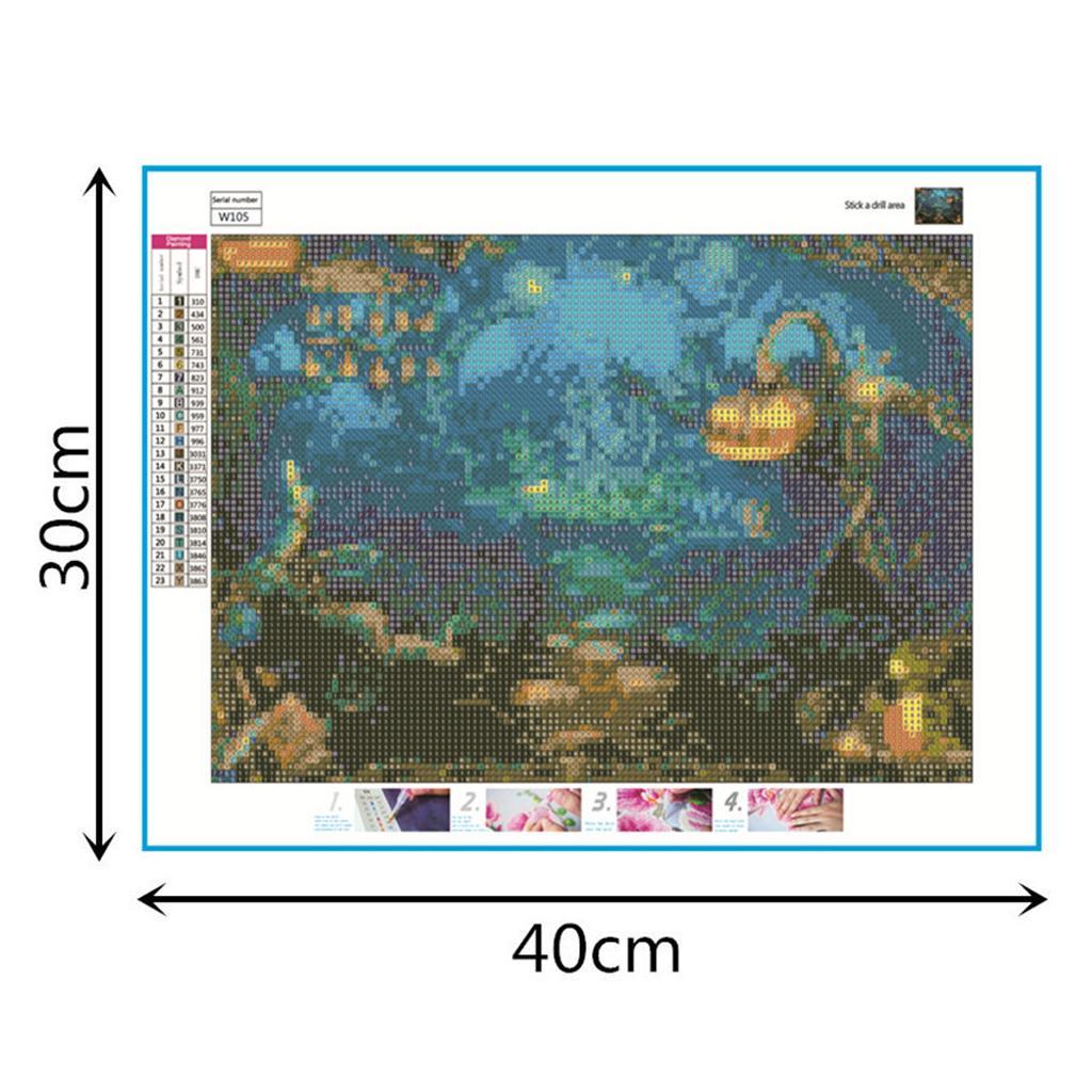 DIY  Handmade Full Drill Painting Halloween 30x40cm