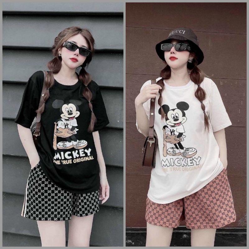 Bộ đồ sort nữ thêu họa tiết hoạt hình kute HÀNG CHUẨN SHOP