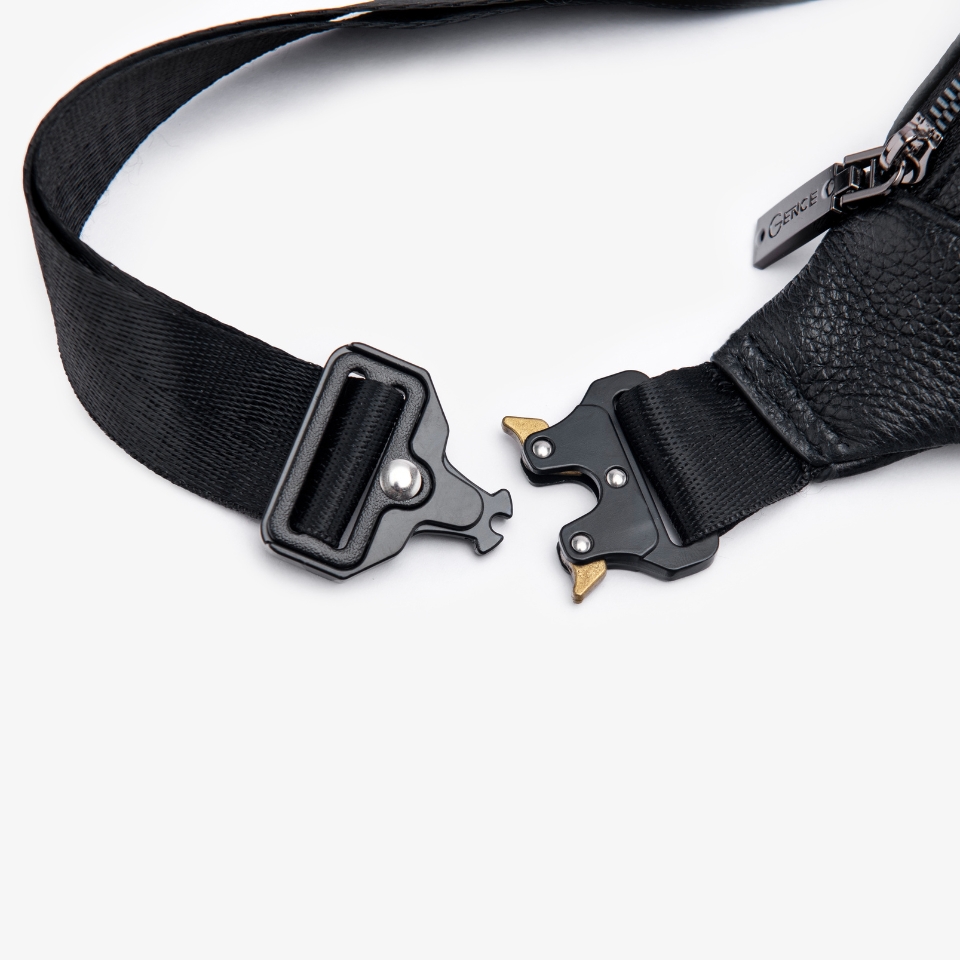 Túi Đeo Chéo Nam Túi Đeo Trước Ngực GENCE TZ01 Chất Liệu Da Bò Cao Cấp Màu Đen