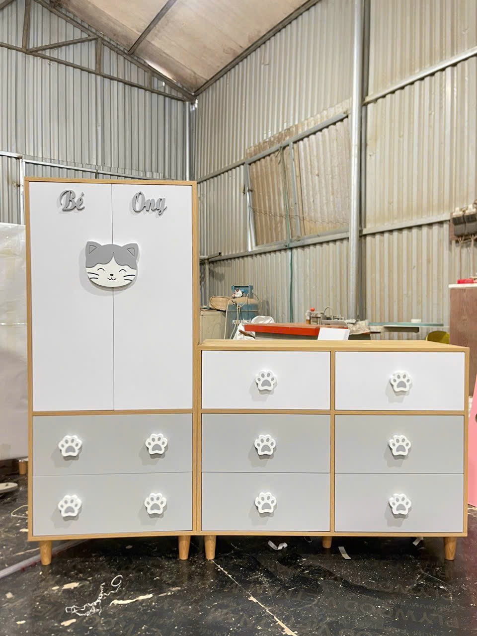 Tủ trẻ em, tủ đựng đồ cho bé gỗ MDF phủ melamine kích thước 60x120cm và 90x70cm