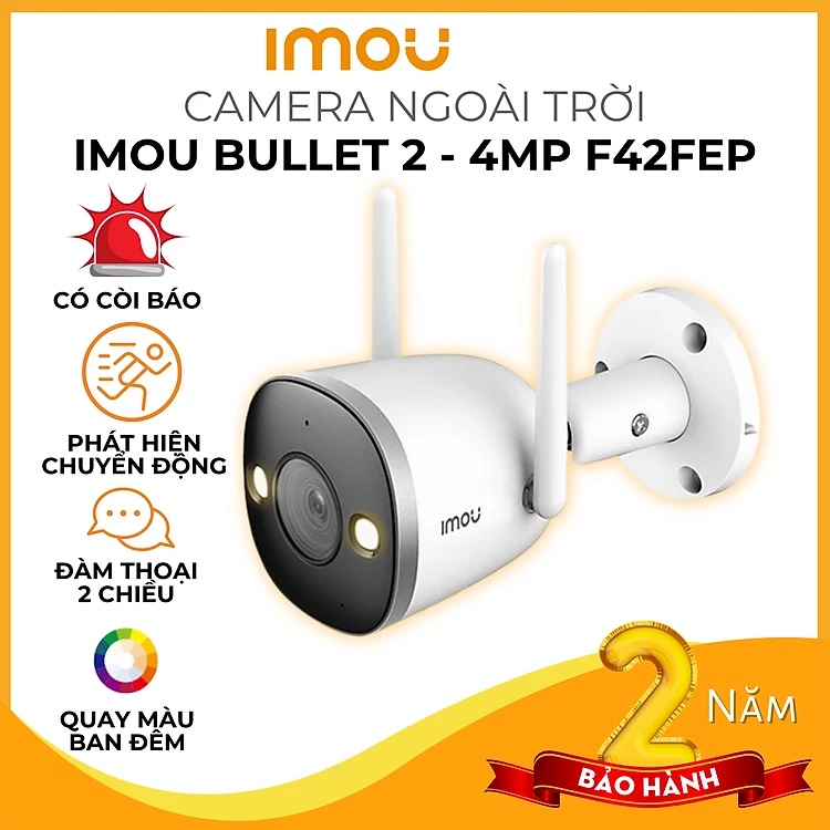 Camera IP Wifi imou ngoài trời F42/F22 Bullet 2/2C/2E 4MP, Theo dõi chuyển động, Quay Màu ban đêm - Hãng chính hãng