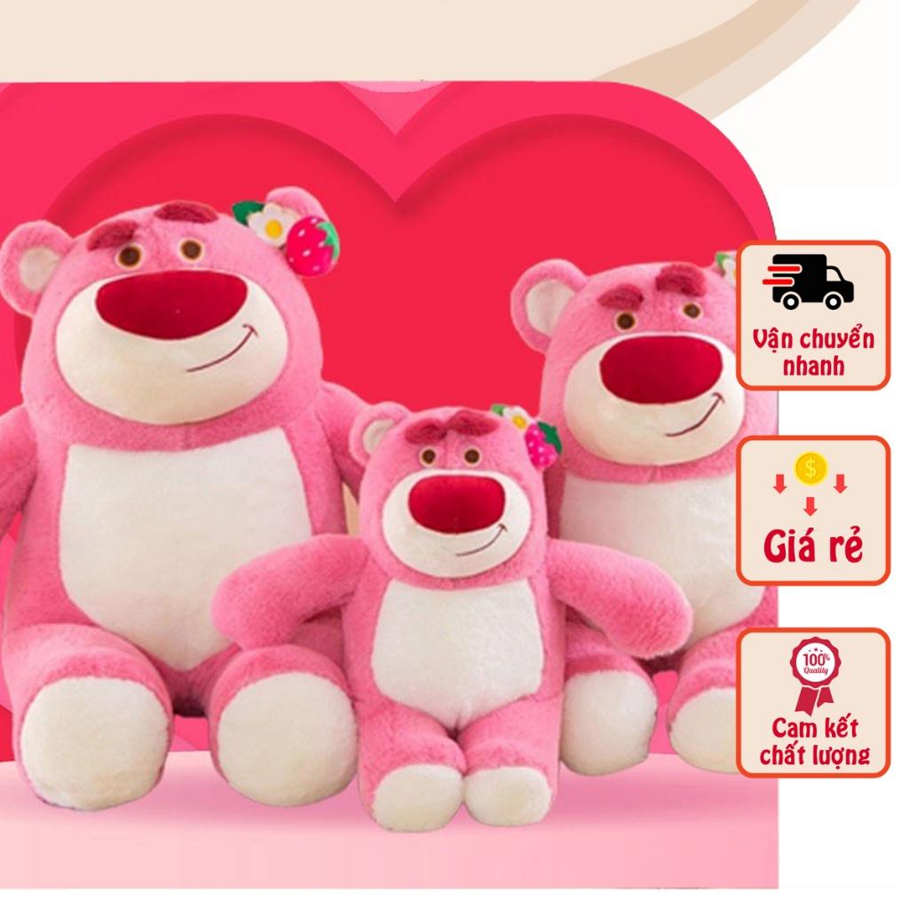 Gấu dâu ️Dáng Dứng nhạt size 105cm cao 90 cm - Gấu Lotso  hàng nhập cao cấp có mùi thơm bông mịn