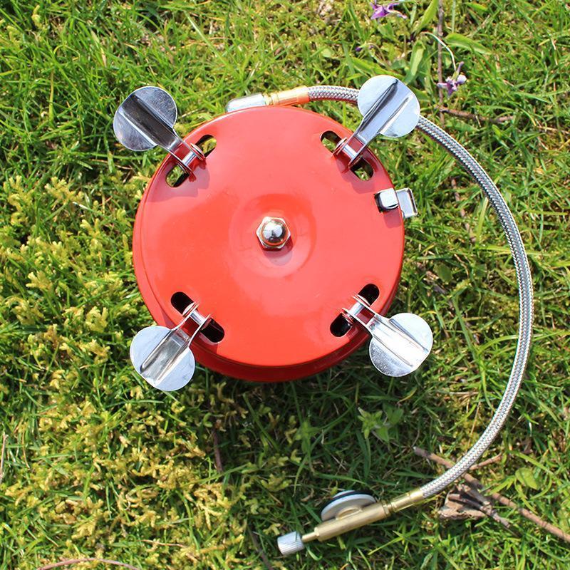 Bếp Gas Mini Du Lịch Xếp Gọn Có Dây Và Vòng Chắn Gió