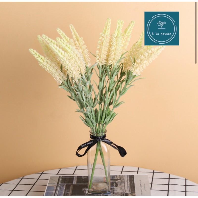 Cụm hoa Lavender nhân tạo 43cm trang trí không gian sang trọng, hoa thiết kế, hoa cô dâu