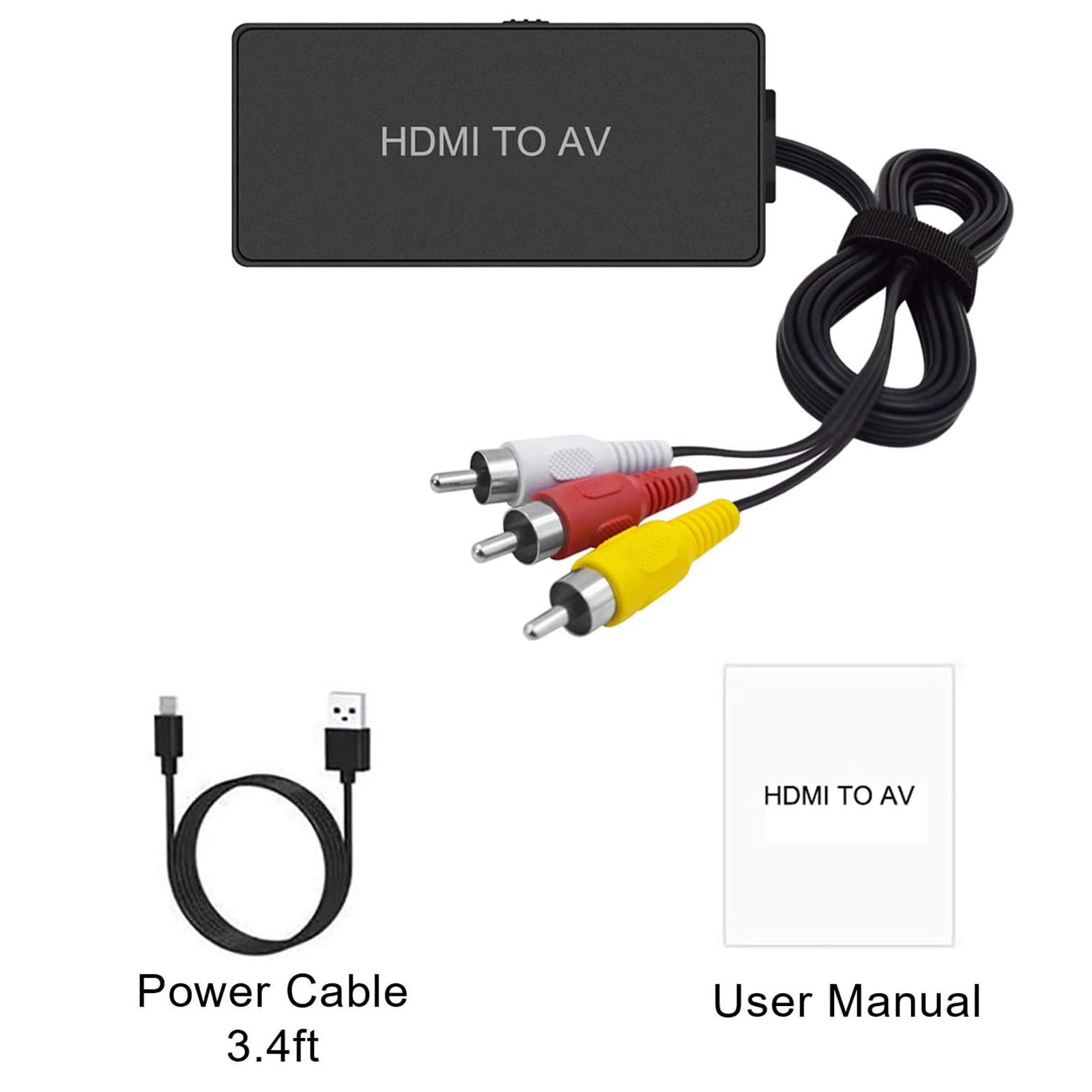 HDMI to AV Converter Supports NTSC for Old TV Stick Blu-ray Player HDTV Box