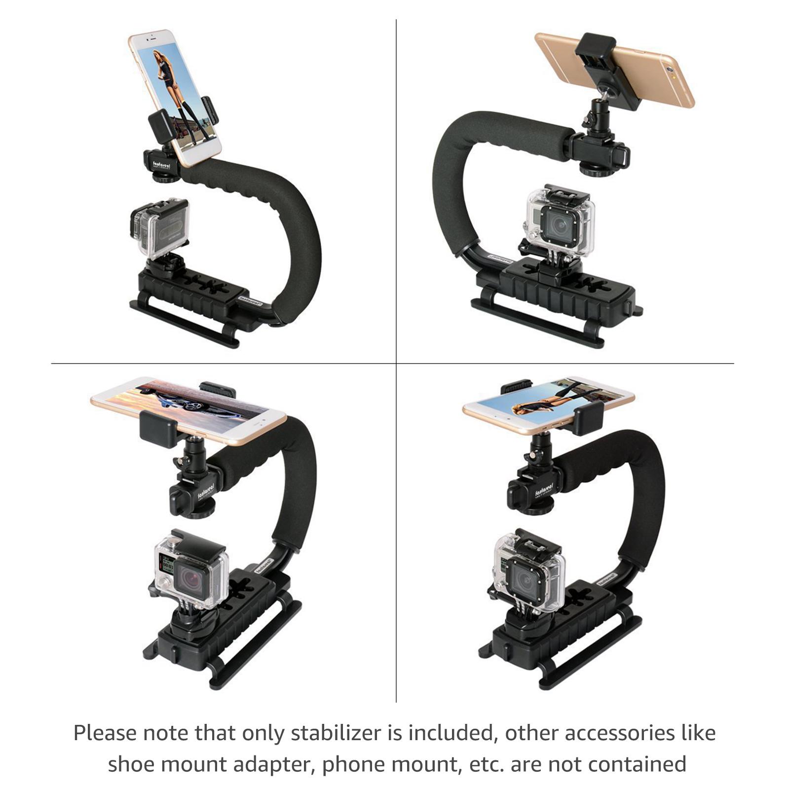 Bộ ổn định Gimbal C-Shape cầm tay cho máy ảnh DSLR với hỗ trợ gắn đèn flash