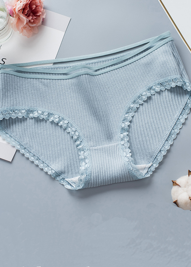 Combo 5 quần lót nữ cotton cao cấp phối viền ren thấm hút mồ hôi QL02