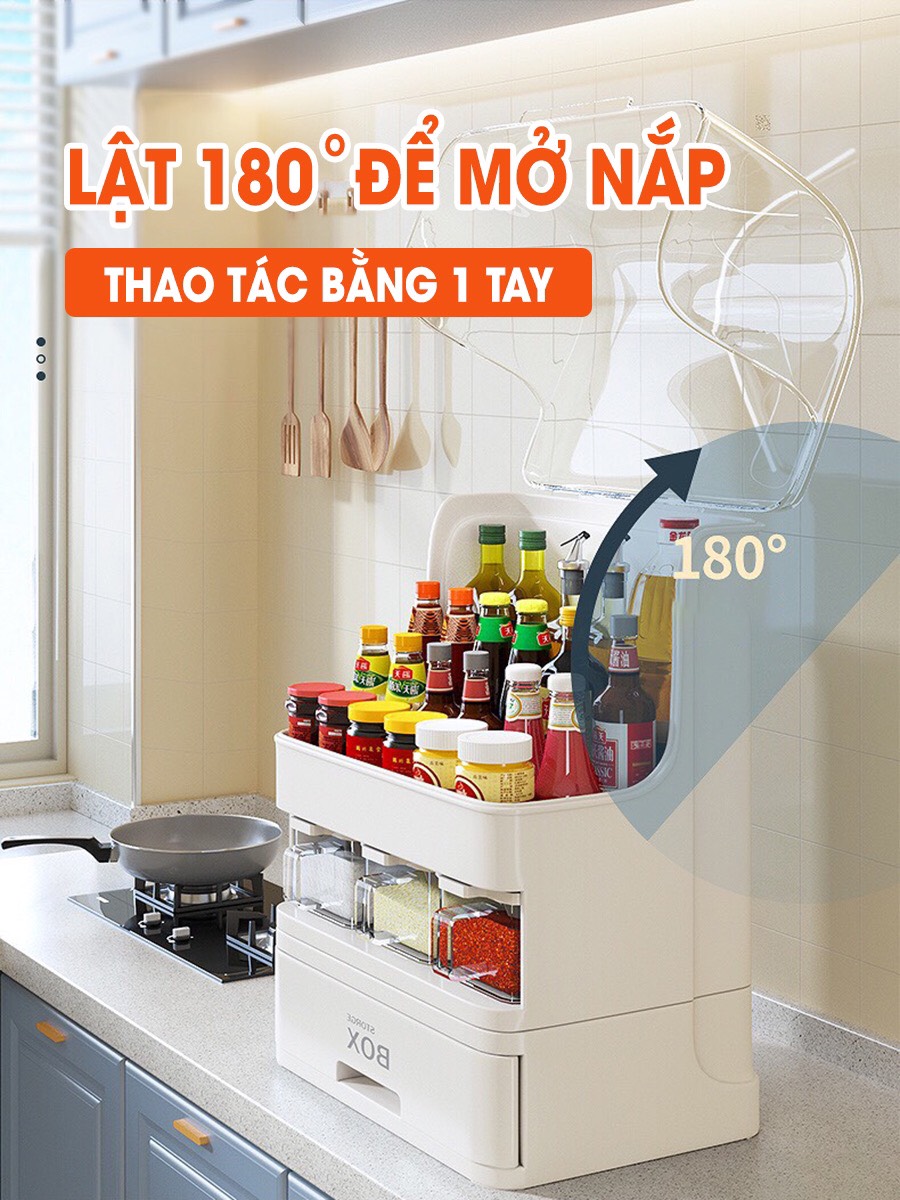 Tủ đựng gia vị nhà bếp đa năng chống bụi bẩn