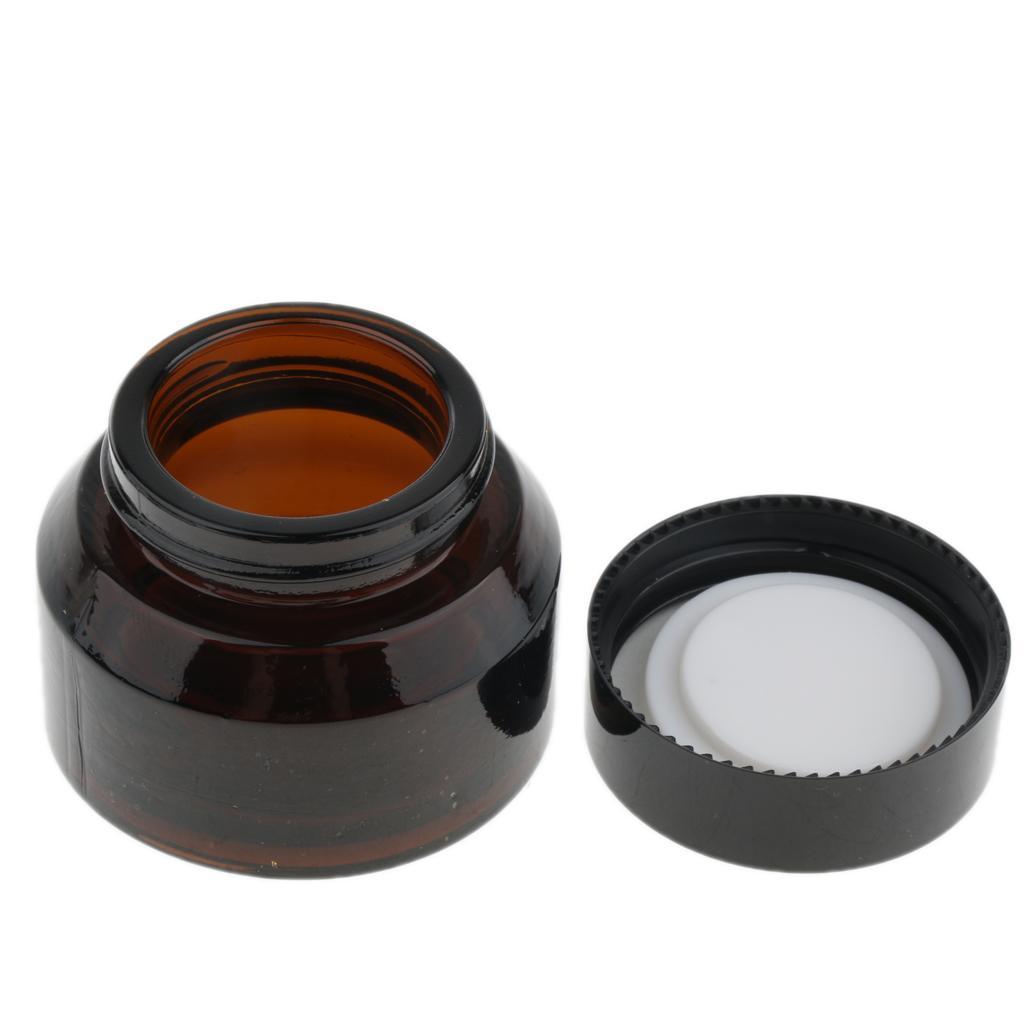 12 Pieces Amber Glass Refillable Cosmetic Makeup Cream Empty Lip Balm Eye Shadow