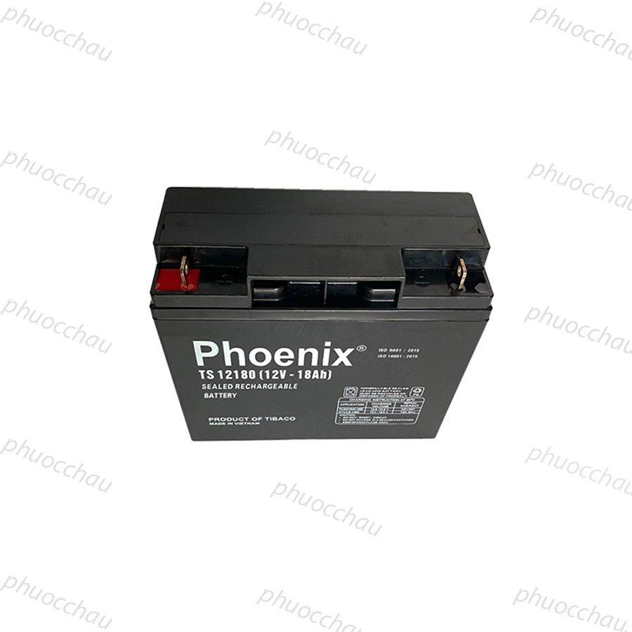 Bình Ắc Quy Khô PHOENIX TS12180 12V-18AH Dùng Cho UPS, Loa Kéo, Bình Phun Thuốc Sâu, Cửa Cuốn