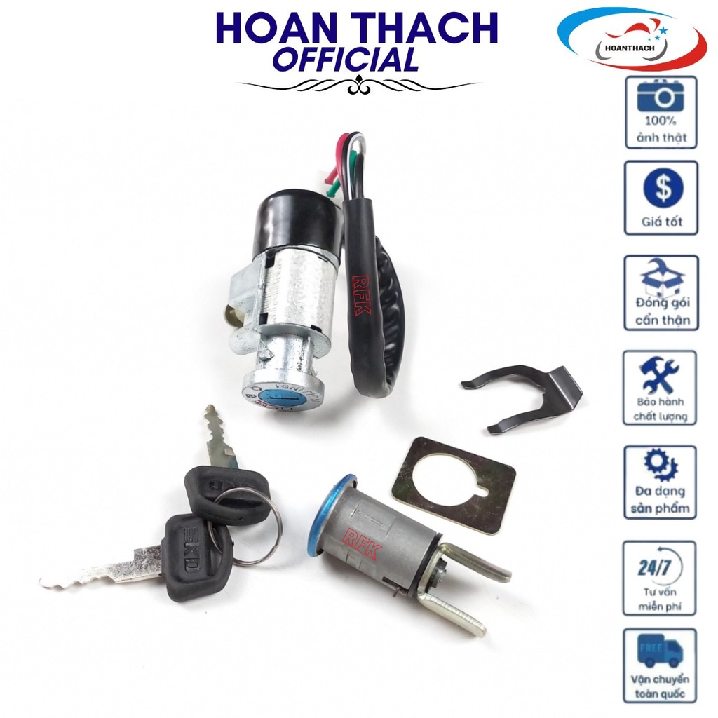 Bộ khóa điện cho xe máy dream chìa dẹp, HOANTHACH SP005286