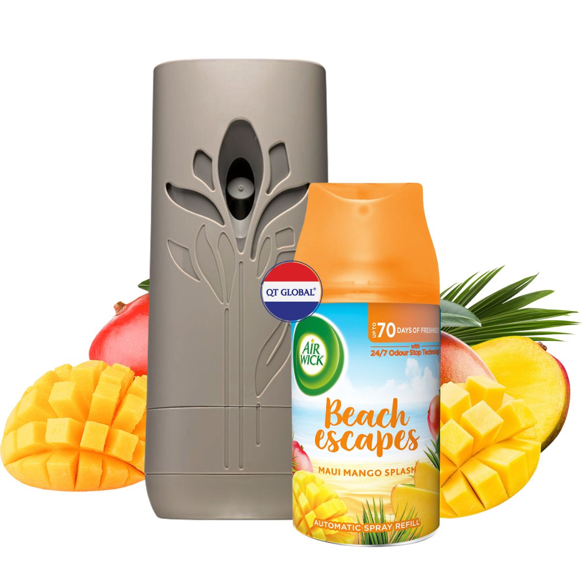 Bộ xịt thơm phòng tự động Air Wick Maui Mango Splash 250ml QT0067 - Xoài Hawaii, gió biển