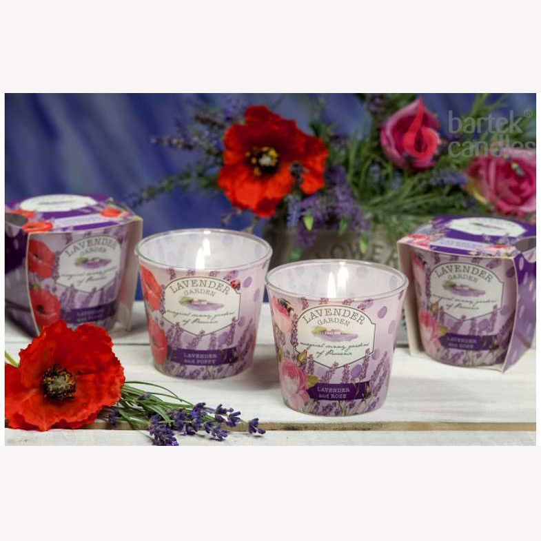 Ly nến thơm Bartek Candles BAT9093 Lavender Garden 115g (Vườn hoa oải hương)