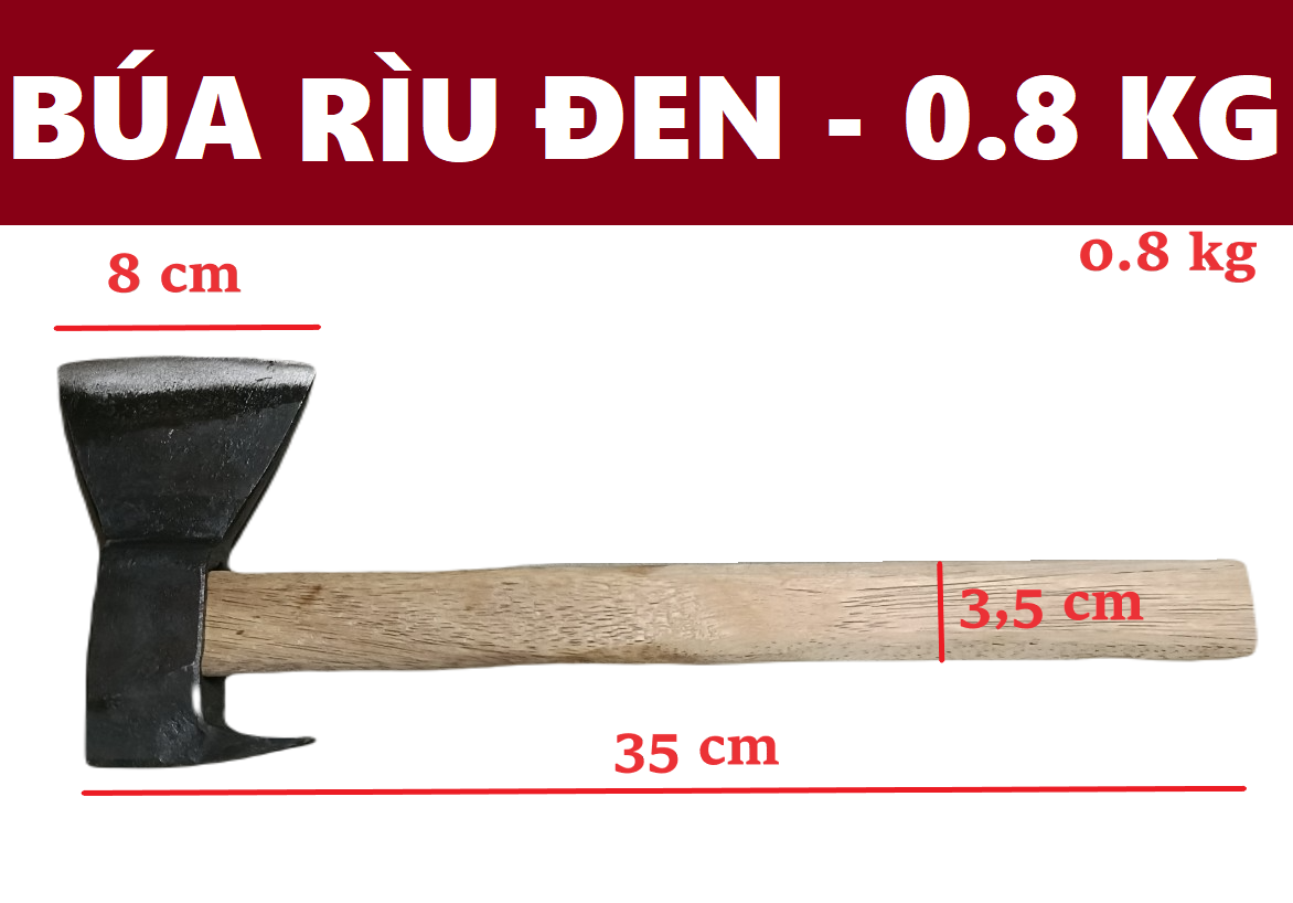 Búa rìu nhíp đen 0.8 kg