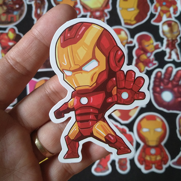 Bộ Sticker dán cao cấp chủ đề IRON MAN - NGƯỜI SẮT - Dùng dán Xe, dán mũ bảo hiểm, dán Laptop