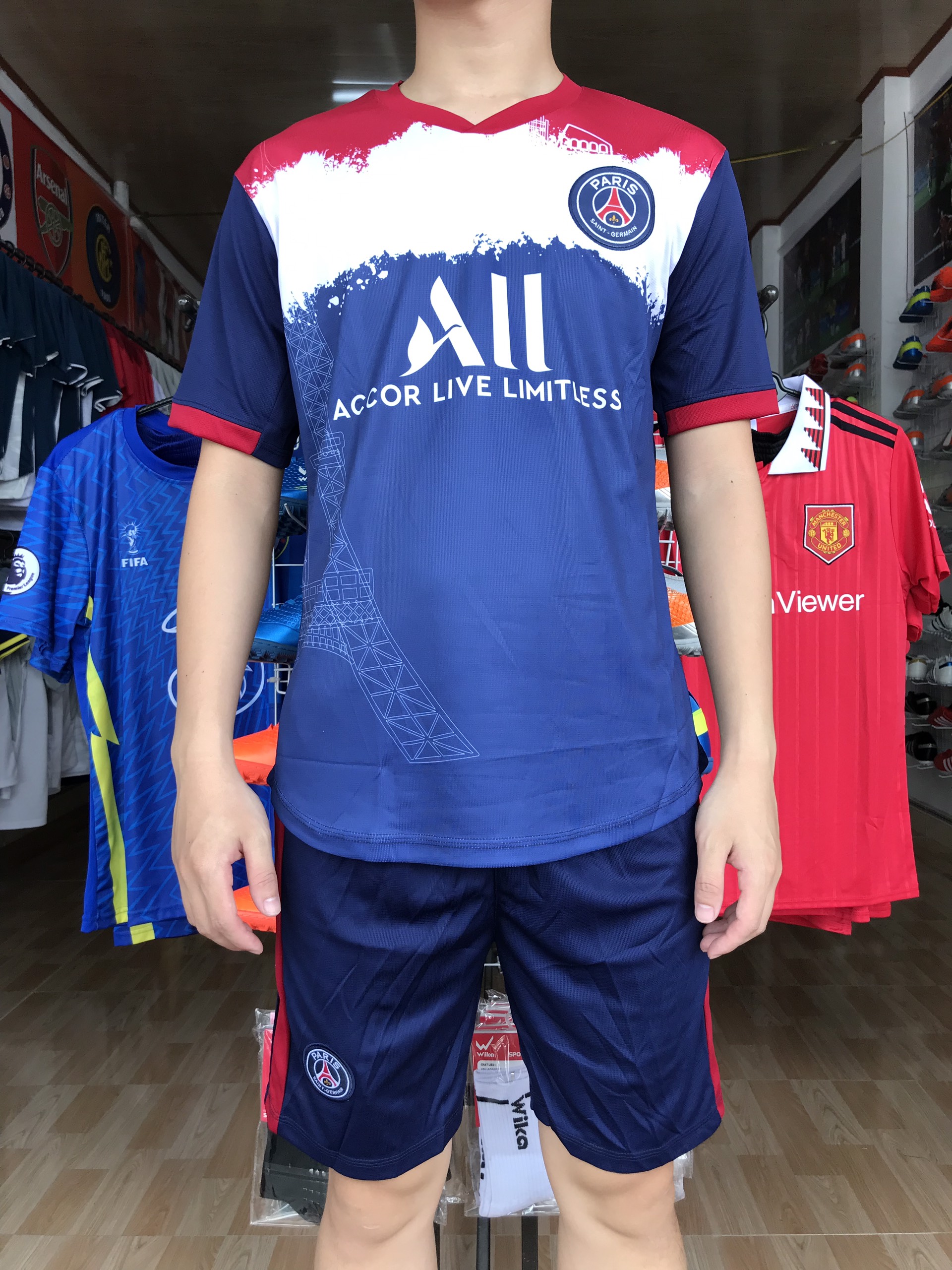 Bộ đá bóng gai mè CLB PSG 2022-2023 cao cấp