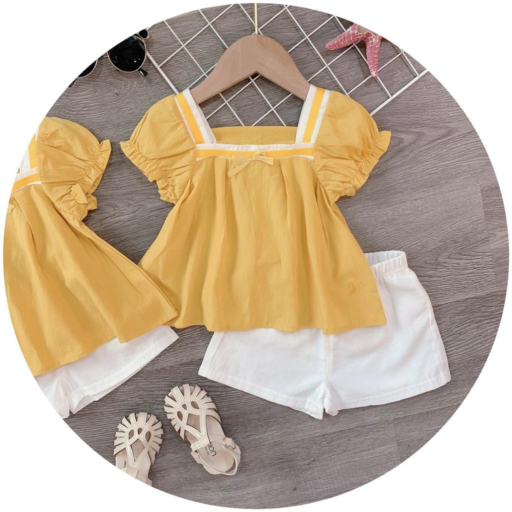 Bộ babydoll cho bé gái đi chơi đi học đẹp size 8-18kg chất kate mềm mát