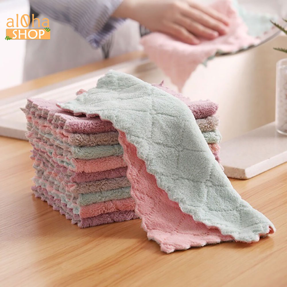 Giẻ lau bếp, bát đĩa, bàn ghế... - khăn lau đa năng siêu thấm giao màu ngẫu nhiên - al0ha Shop