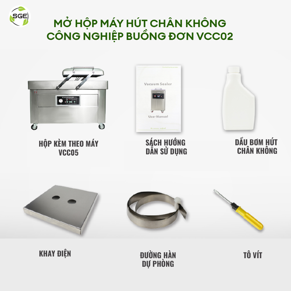 Máy hút chân không buồng đôi VCC05 là máy hạng nặng cho công nghiệp. Hút chân không đa dạng. Hàng chính hãng Thái Lan